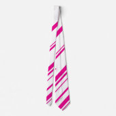 Diagonalen in Magenta en Wit Stropdas (Achterkant)