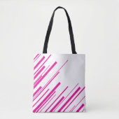 Diagonalen in Magenta en Wit Tote Bag (Voorkant)