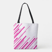 Diagonalen in Magenta en Wit Tote Bag (Achterkant)