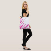 Diagonalen in Magenta en Wit Tote Bag (Op model)