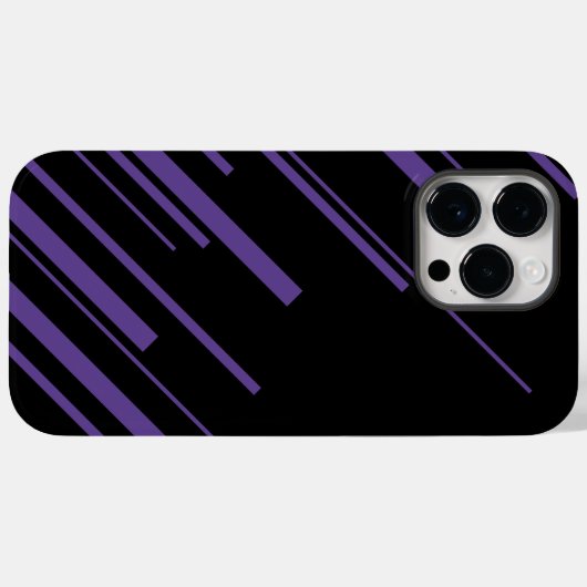 Diagonalen in Paarse en zwart Case-Mate iPhone Case (Achterkant (horizontaal))