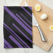 Diagonalen in Paarse en zwart Theedoek (Quarter Fold)