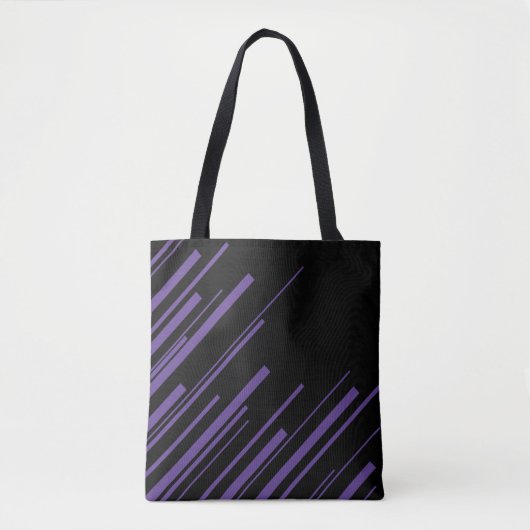 Diagonalen in Paarse en zwart Tote Bag (Voorkant)