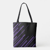 Diagonalen in Paarse en zwart Tote Bag (Achterkant)