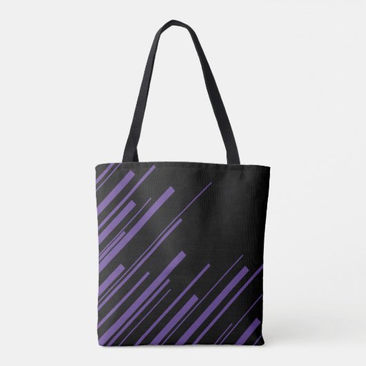 Diagonalen in Paarse en zwart Tote Bag (Achterkant)