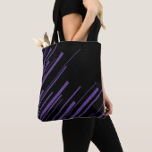 Diagonalen in Paarse en zwart Tote Bag (Dichtbij)