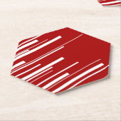 Diagonalen in rood en wit kartonnen onderzetters (Schuin)