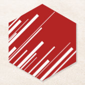 Diagonalen in rood en wit kartonnen onderzetters (Voorkant)