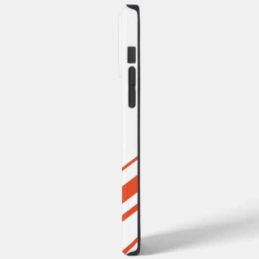 Diagonalen in Sinaasappel en wit Case-Mate iPhone Case (Achterkant / Links)