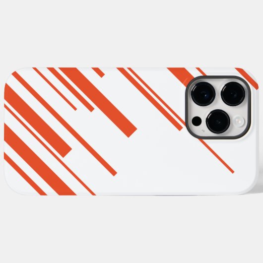 Diagonalen in Sinaasappel en wit Case-Mate iPhone Case (Achterkant (horizontaal))