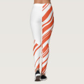 Diagonalen in Sinaasappel en wit Leggings (Achterkant)