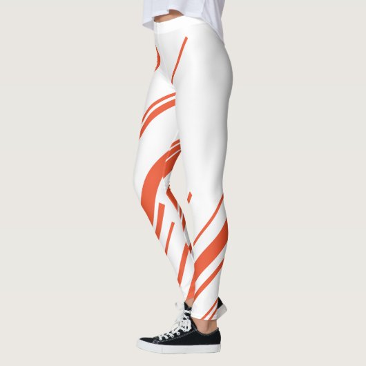 Diagonalen in Sinaasappel en wit Leggings (Links)