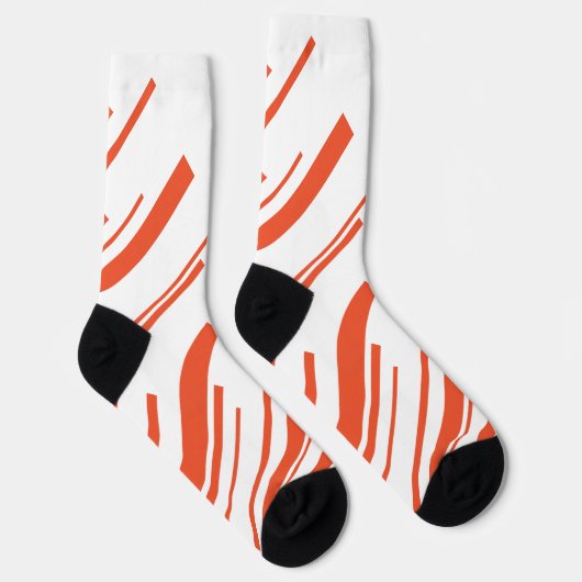 Diagonalen in Sinaasappel en wit Sokken (Rechts)