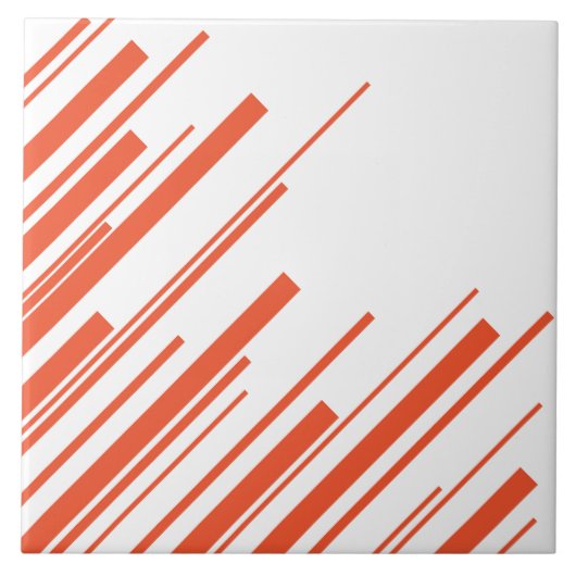 Diagonalen in Sinaasappel en wit Tegeltje (Voorkant)