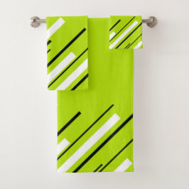 Diagonalen - Lime Green Bad Handdoek