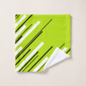 Diagonalen - Lime Green Bad Handdoek (Wasdoekje)