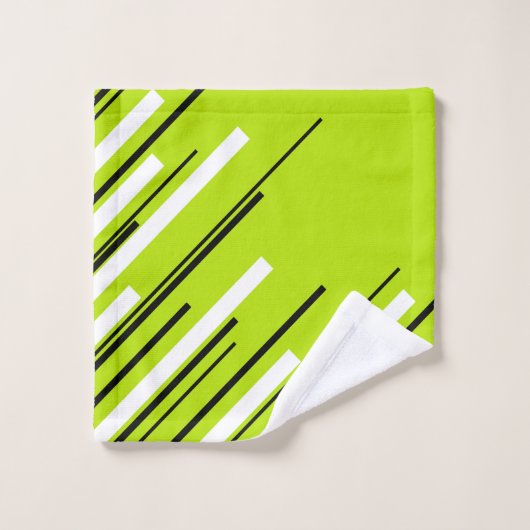 Diagonalen - Lime Green Bad Handdoek (Wasdoekje)