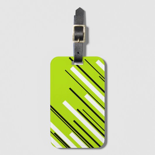 Diagonalen - Lime Green Bagagelabel (Voorkant (verticaal))