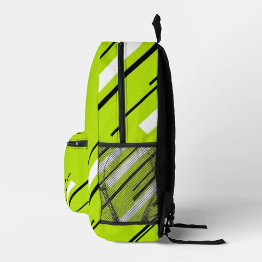 Diagonalen - Lime Green Bedrukte Rugzak (Rechts)