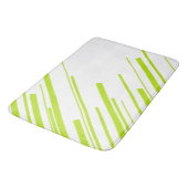 Diagonalen - Lime Green en White Badmat (Gekanteld)