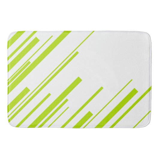 Diagonalen - Lime Green en White Badmat (Voorkant)