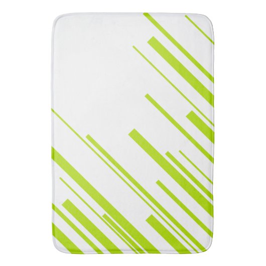 Diagonalen - Lime Green en White Badmat (Voorkant Verticaal)