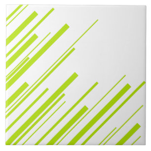Diagonalen - Lime Green en White Tegeltje