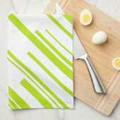 Diagonalen - Lime Green en White Theedoek (Quarter Fold)