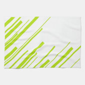 Diagonalen - Lime Green en White Theedoek (Horizontaal)