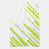 Diagonalen - Lime Green en White Theedoek (Verticaal)