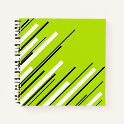 Diagonalen - Lime Green Notitieboek (Voorkant)