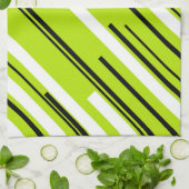 Diagonalen - Lime Green Theedoek (Gevouwen)