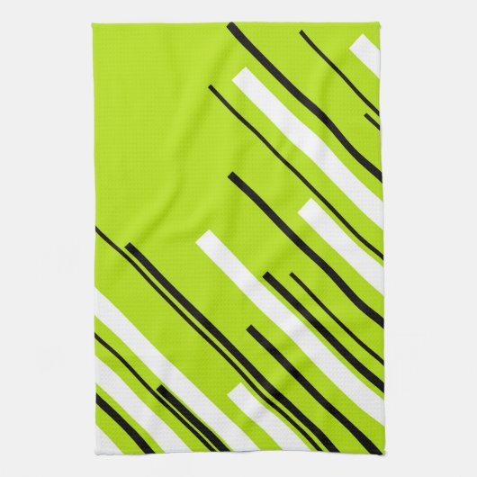 Diagonalen - Lime Green Theedoek (Verticaal)