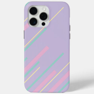 Diagonalen - Pastel Roze, Geel, Paarse en Groen iPhone 15 Pro Max Hoesje