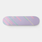Diagonalen - Pastel Roze, Geel, Paarse en Groen Persoonlijk Skateboard (Horizontaal)