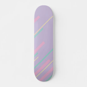 Diagonalen - Pastel Roze, Geel, Paarse en Groen Persoonlijk Skateboard