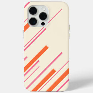 Diagonalen - Roze, Oranje en Crème iPhone 15 Pro Max Hoesje