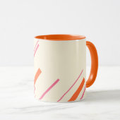 Diagonalen - Roze, Oranje en Crème Mok (Voorkant rechts)