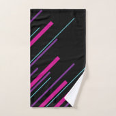 Diagonalen - Roze, Paars, blauw en zwart Bad Handdoek (Handdoek)