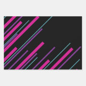 Diagonalen - Roze, Paars, blauw en zwart Inpakpapier Vel (Voorkant 2)