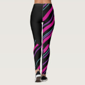 Diagonalen - Roze, Paars, blauw en zwart Leggings (Achterkant)
