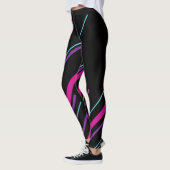Diagonalen - Roze, Paars, blauw en zwart Leggings (Links)