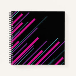 Diagonalen - Roze, Paars, blauw en zwart Notitieboek