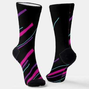 Diagonalen - Roze, Paars, Blauw en Zwart Sokken