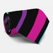 Diagonalen - Roze, Paars, blauw en zwart Stropdas (Opgerold)