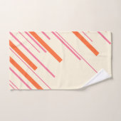 Diagonals - Roze, Sinaasappel en Crème Bad Handdoek (Handdoek)