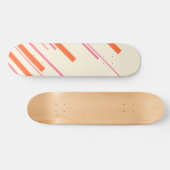 Diagonals - Roze, Sinaasappel en Crème Persoonlijk Skateboard (Horizontaal)
