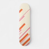 Diagonals - Roze, Sinaasappel en Crème Persoonlijk Skateboard (Voorkant)