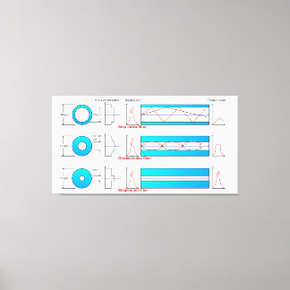 Diagram Grafiek Optische vezeltypen multimode Canvas Afdruk