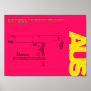 Diagram-Poster Austin Airport (AUS) Poster